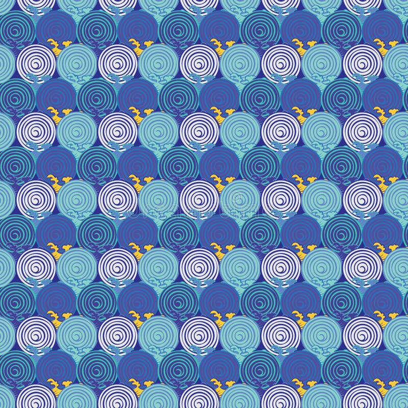 Seamless abstract retro geometric pattern. Circle elements in geometric rows. vector illustration