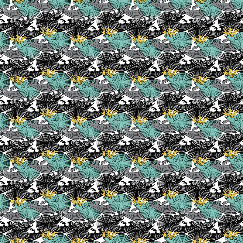 Seamless abstract retro geometric pattern. Circle elements in geometric rows. stock illustration