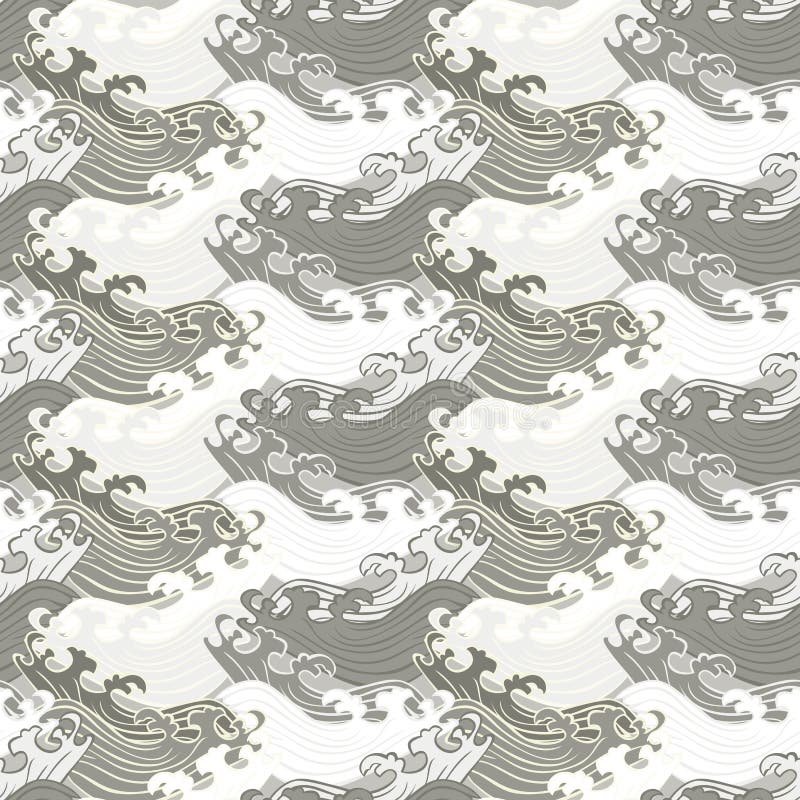 Seamless abstract retro geometric pattern. Swirly ornaments in geometric rows royalty free illustration