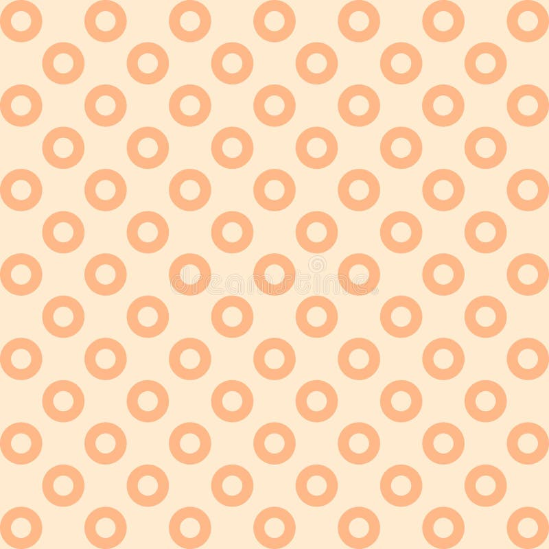 Seamless abstract vector pattern featuring peach fuzz dots, geometric shapes, and trendy polka dot ornaments. The design combines royalty free illustration