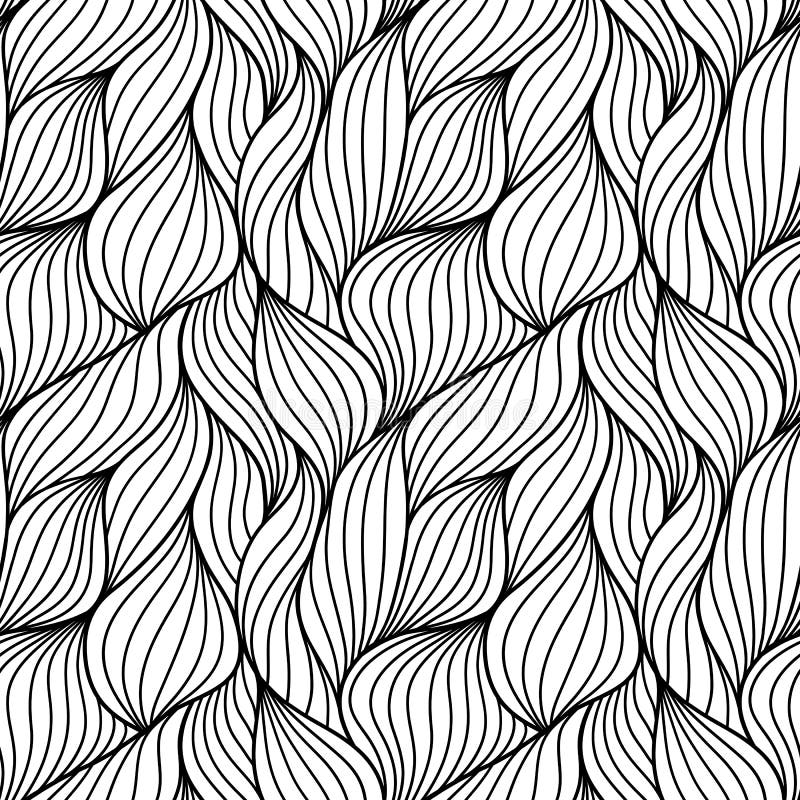 Seamless Abstract Wave Pattern. Repeating Hair Texture. Yarn Fibers