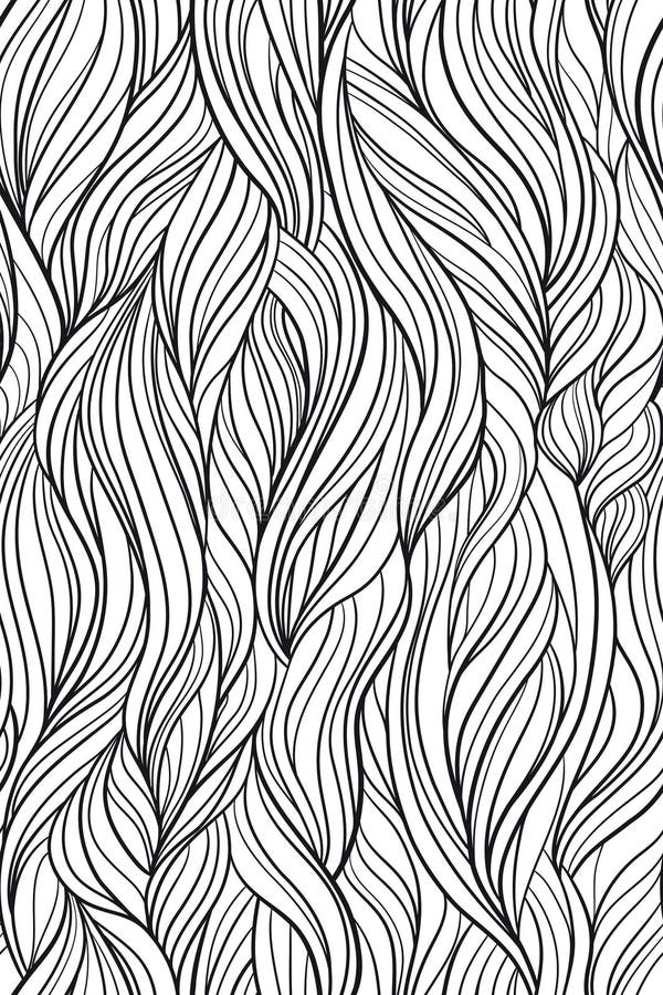 Seamless Abstract Wave Pattern. Repeating Hair Texture. Yarn Fibers