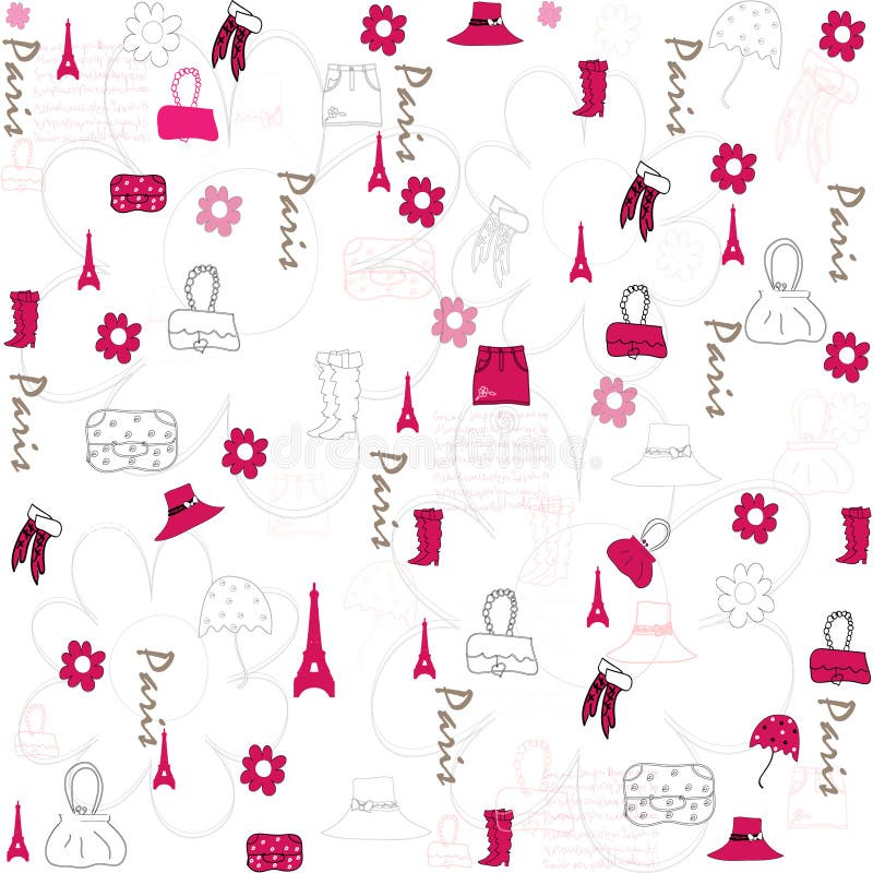 Seamless Accessories Wallpaper Stock Vector Illustration of template