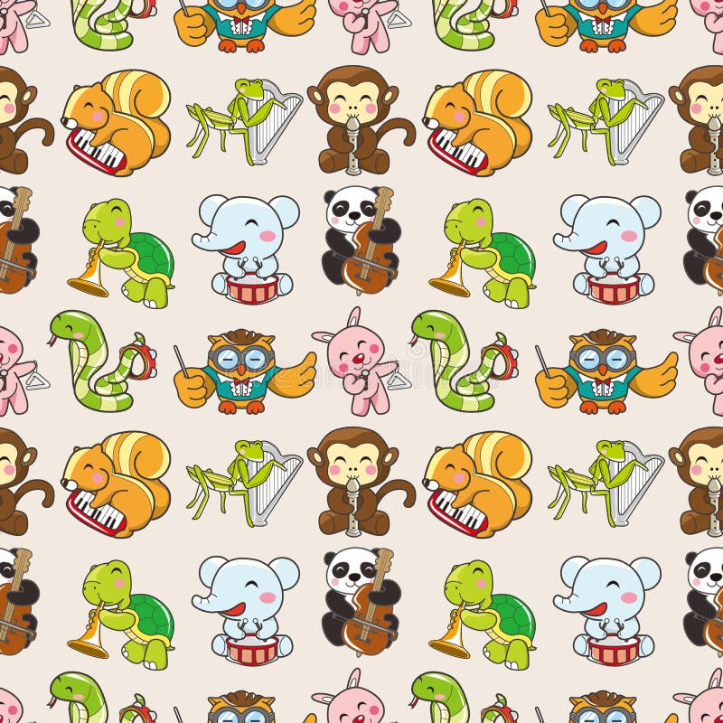 Seamless animal pattern stock vector. Illustration of music - 28010745