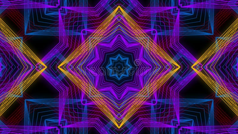 Seamless animation of abstract colorful geometric mandala or kaleidoscope decoration art background vector illustration