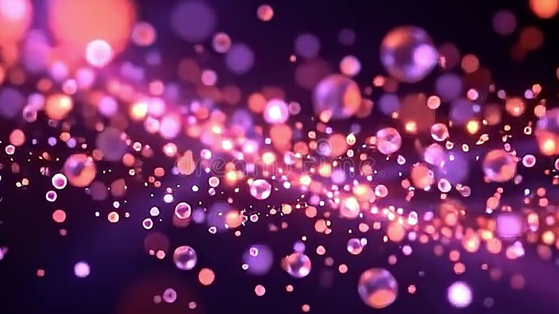 A seamless animation displays an array of radiant particles, each emitting a soft, glowing light. These Generative AI royalty free illustration