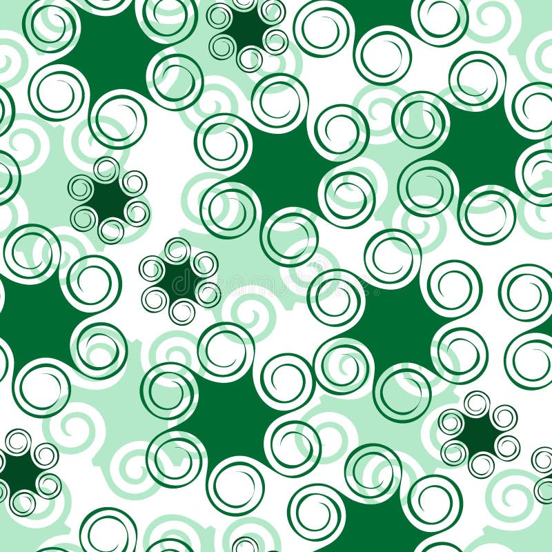 Seamless art green floral pattern