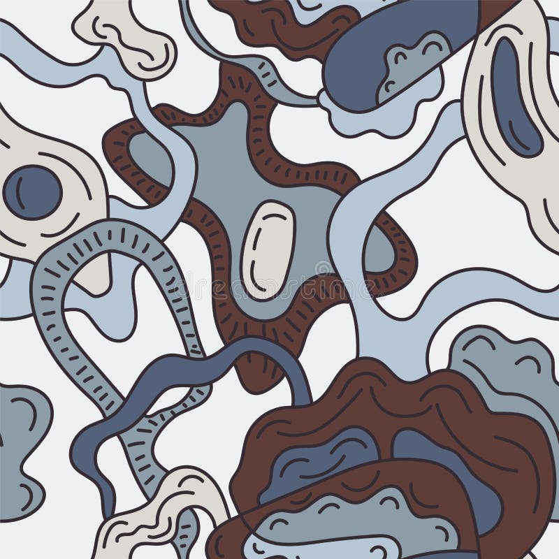 Seamless artwork with abstract psychedelic pattern vector illustration