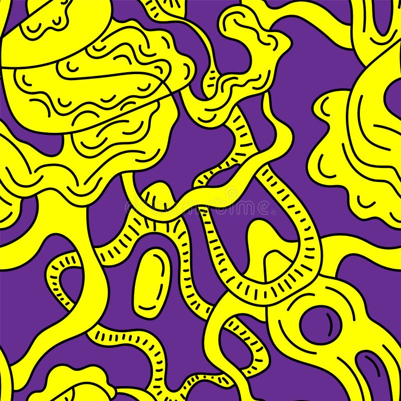 Seamless artwork with abstract psychedelic pattern vector illustration