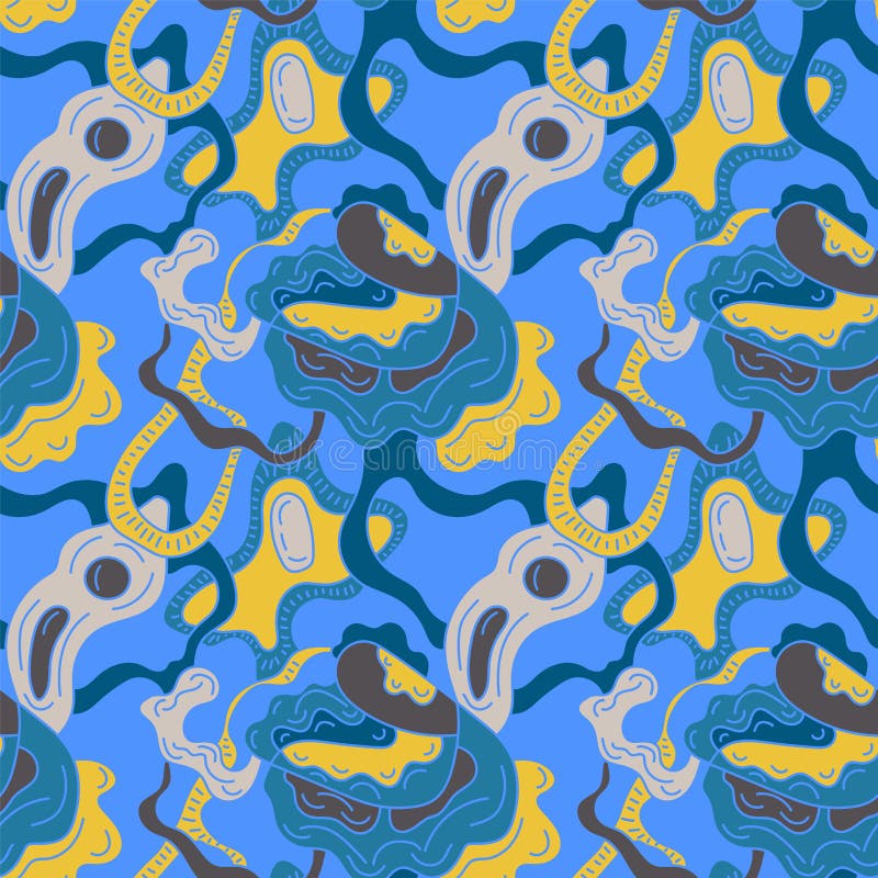 Seamless artwork with abstract psychedelic pattern royalty free illustration