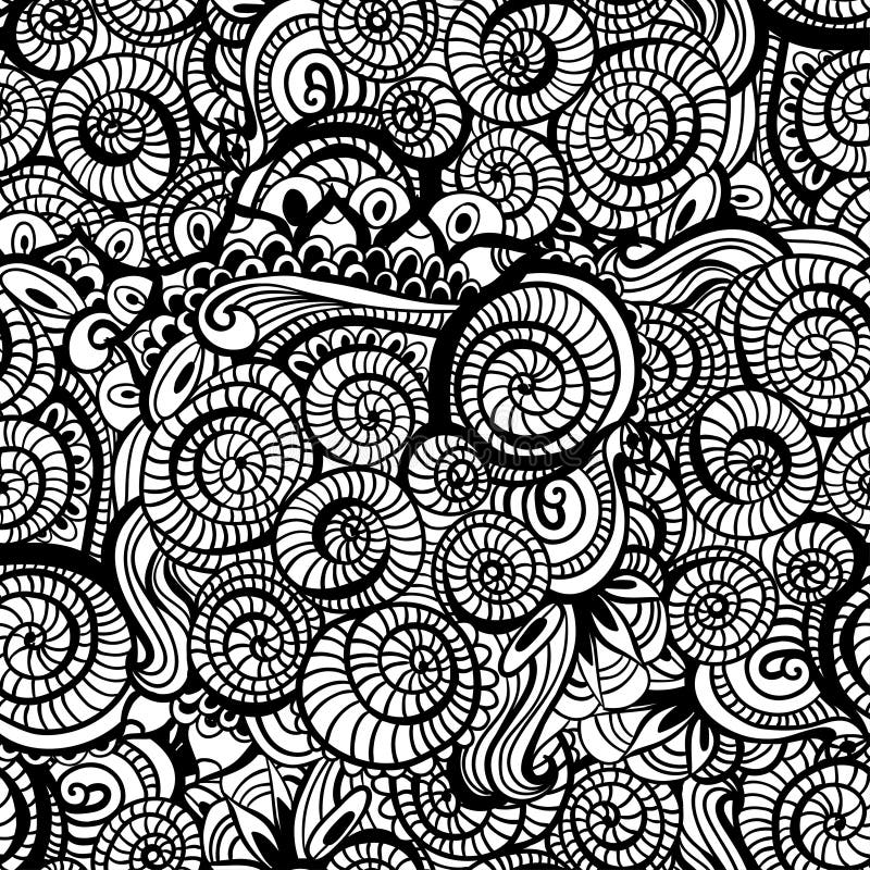 Seamless asian ethnic floral retro doodle background pattern in vector.