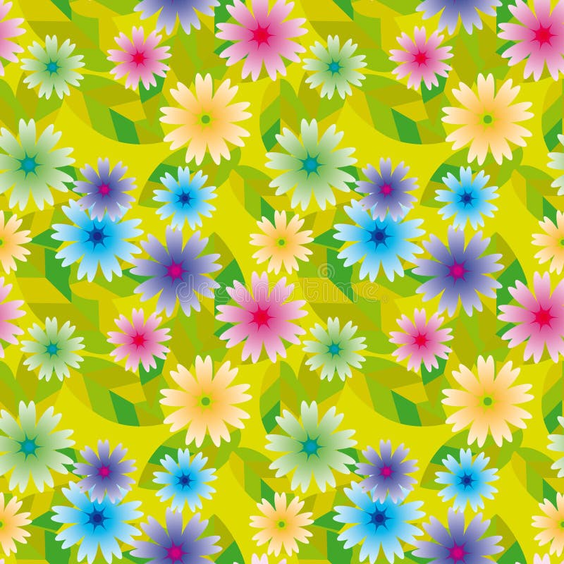 Seamless Cute Floral Pattern Stock Vector - Illustration of branch ...