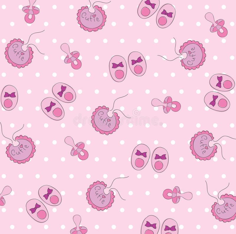 Seamless background for baby girl