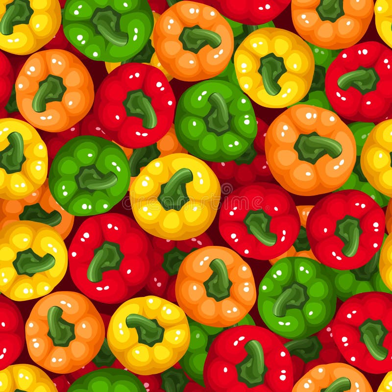 Seamless background with bell peppers.