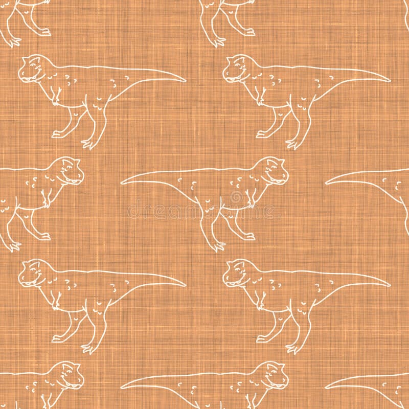 Seamless background Carnotaurus dinosaur with foot print gender neutral baby pattern. Simple whimsical minimal earthy 2