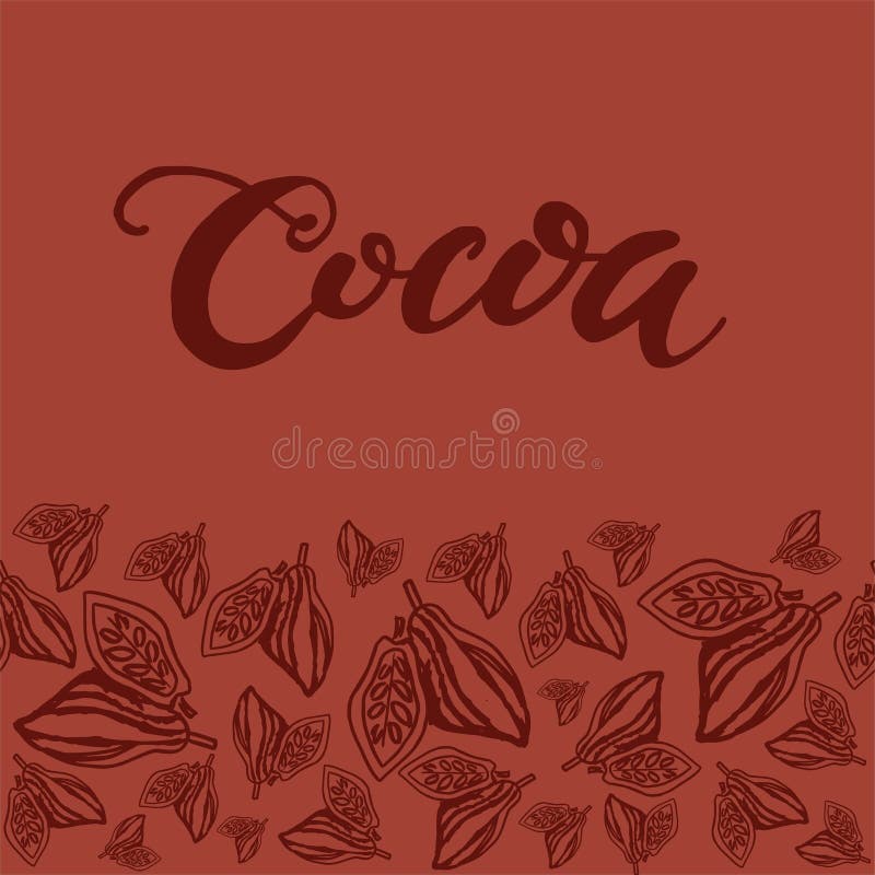 Seamless background with cocoa beans. Cute doodle illustration. stock illustration Seamless background with cocoa beans. Cute doodle illustration. stock illustration