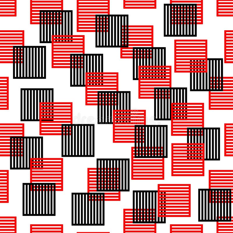 Seamless Background Composed of Red and Black Squares Stock Vector