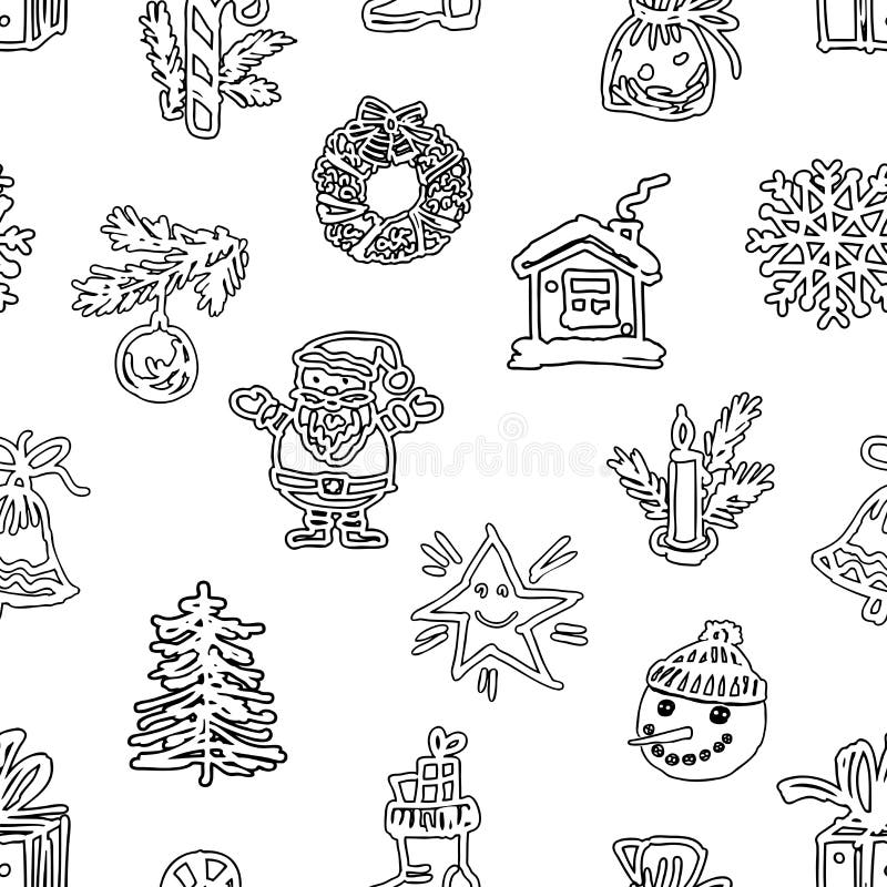 Pattern of christmas stock vector. Illustration of santa - 33317461