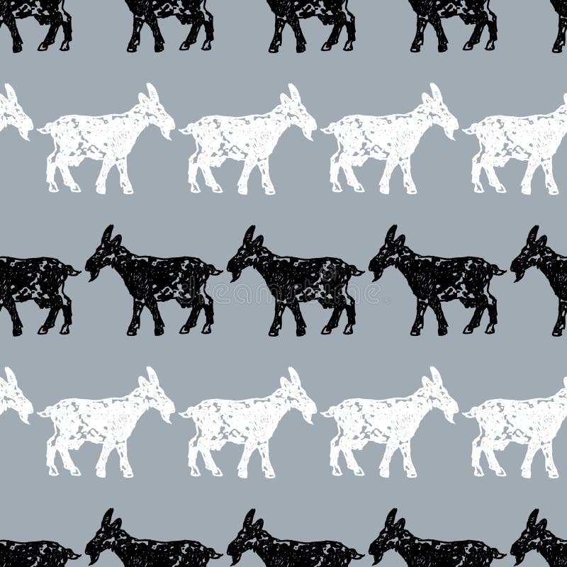 Vector pattern of goats silhouettes