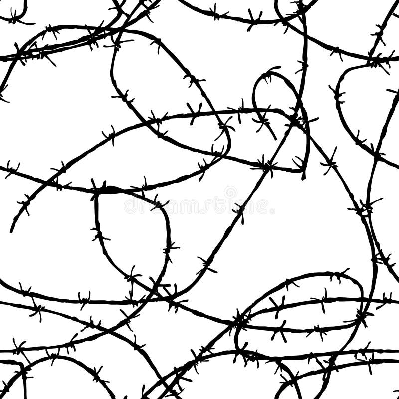 Seamless Background from Drawn Tangled Barbed Wire Stock Vector ...