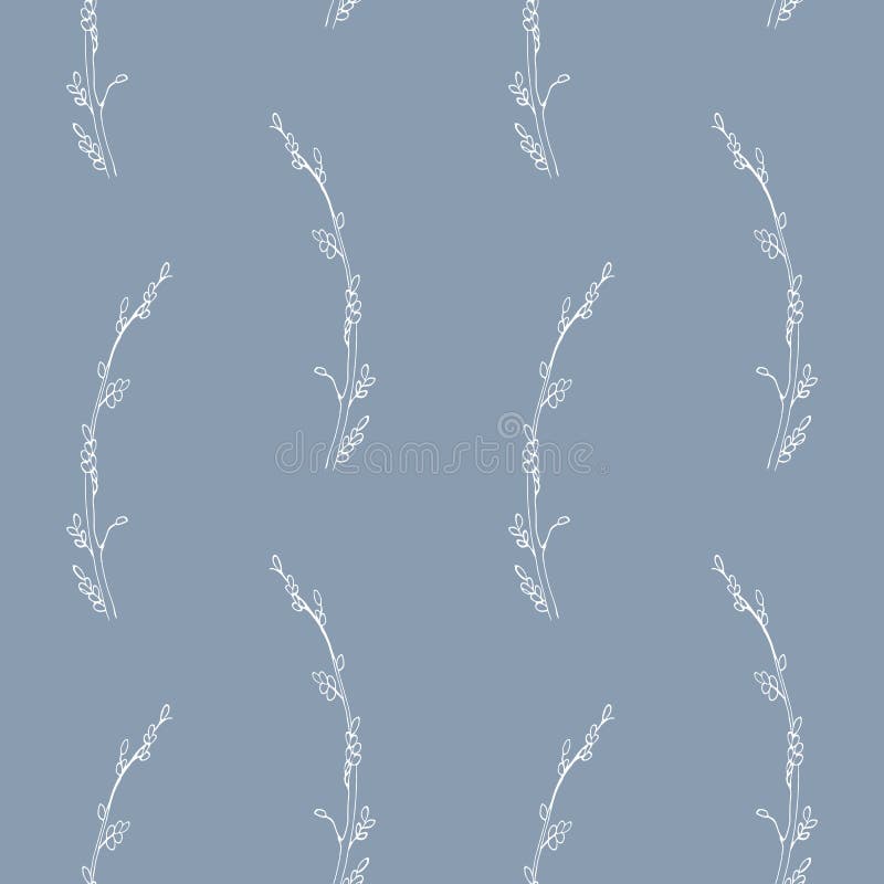 Seamless background with herbal elements. Floral pattern in pastel blue color. Textile design vector illustration Seamless background with herbal elements. Floral pattern in pastel blue color. Textile design vector illustration