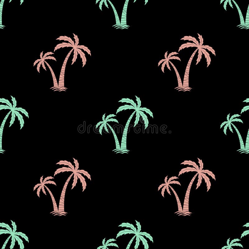Seamless background with the image of palm trees. Vector. simple pattern. Summer background.