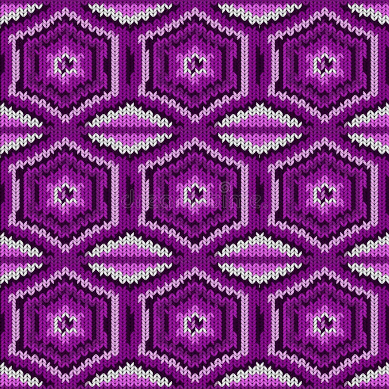 Seamless background with a knitted texture, imitation of wool. A variety of different patterns. vector illustration