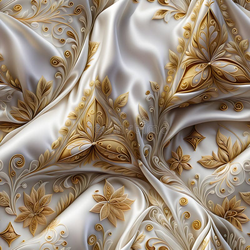 Seamless Background Embroidery Gold. Seamless Pattern Connecting ...