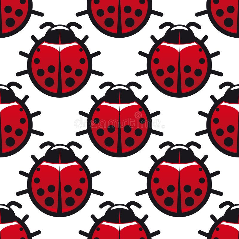 Seamless background pattern of ladybugs