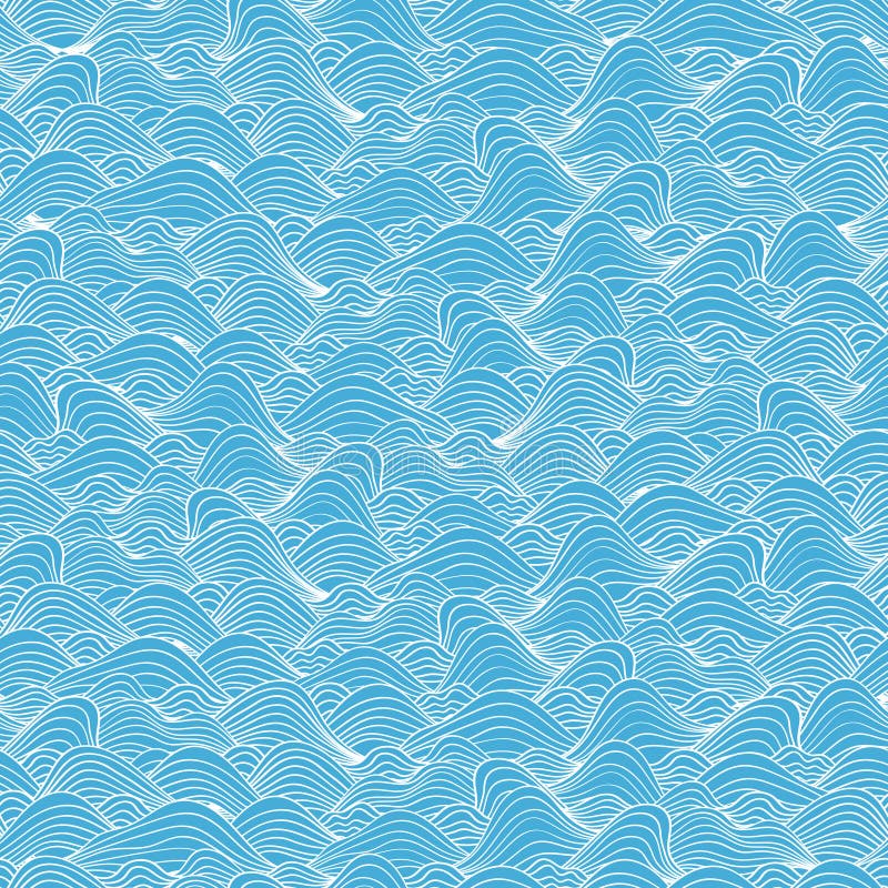 Seamless Background with Sea Wave Pattern Stock Vector - Illustration ...