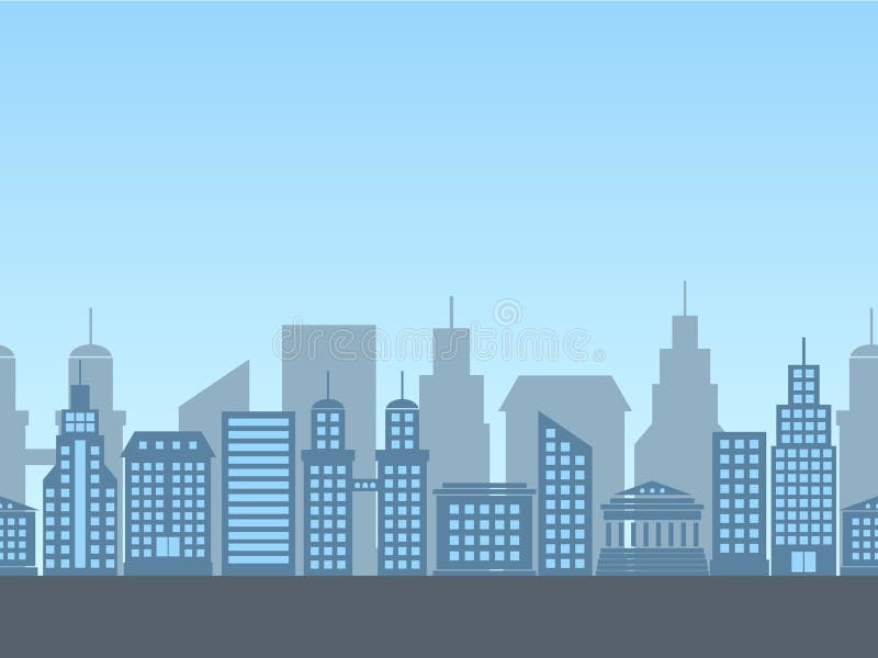 Seamless Background with Siluettes of Buildings Stock Vector