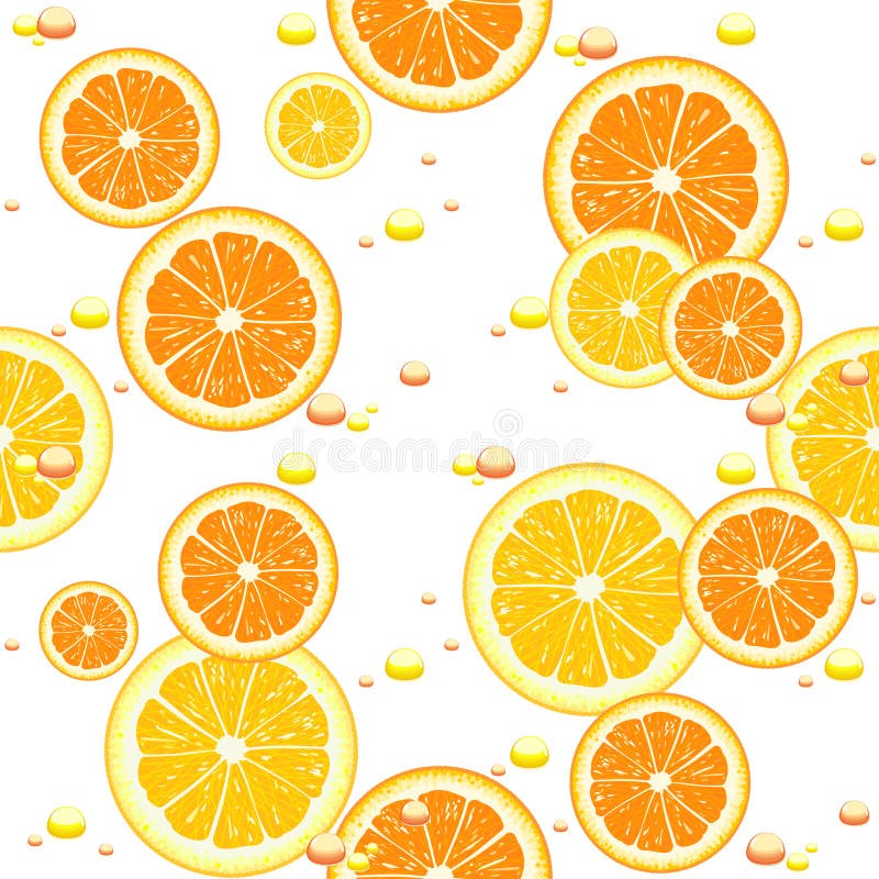 Seamless background with slices of orange