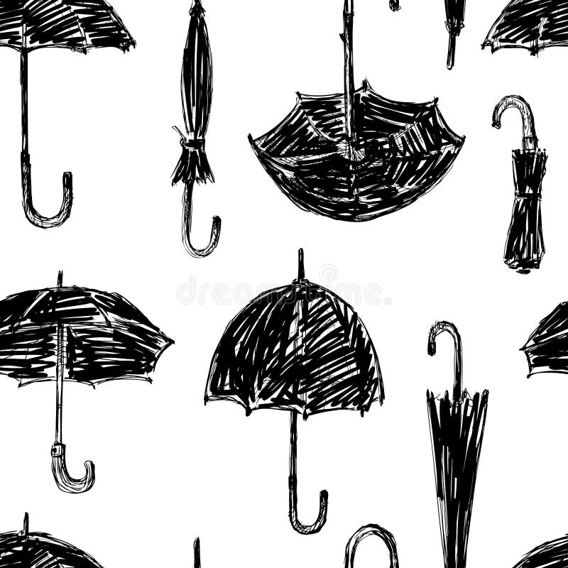 Set of drawings of umbrellas. Autumn rainy season. Brightly colored umbrella  open and closed. Vector illustration on white isolated background. 26260663  Vector Art at Vecteezy