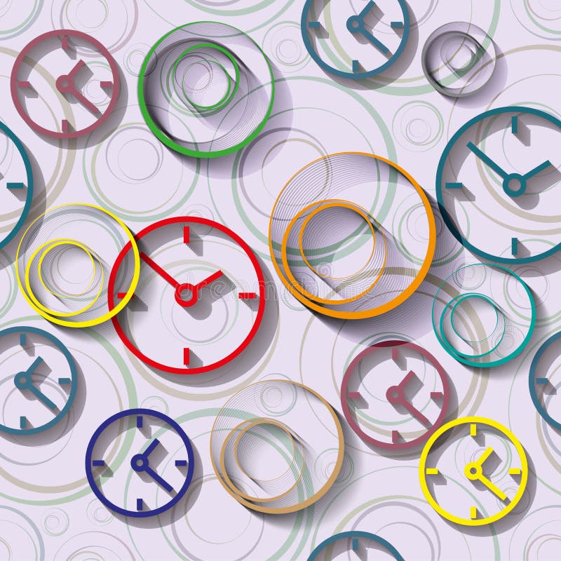 Seamless Background of Watch Dials. Stock Vector - Illustration of