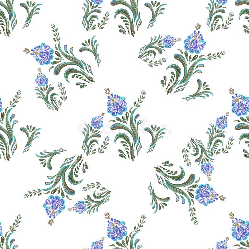 Seamless background of watercolor blue flowers vector illustration Seamless background of watercolor blue flowers vector illustration