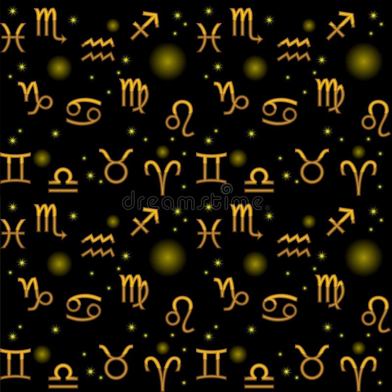 Seamless background with zodiac symbols