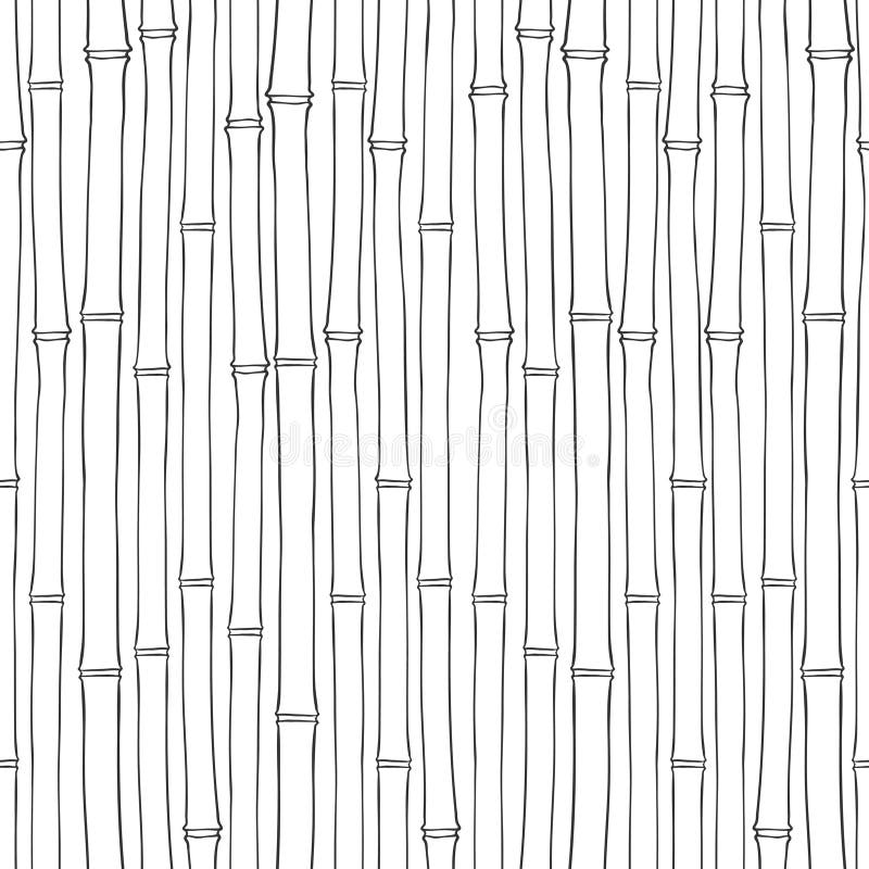 Seamless Bamboo Pattern. Black and White Illustration. Stock Illustration -  Illustration of pattern, drawing: 48532340