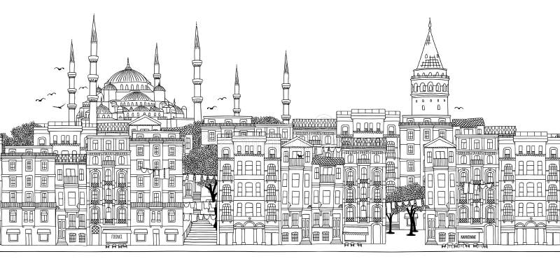 Seamless banner of Istanbul, Turkey