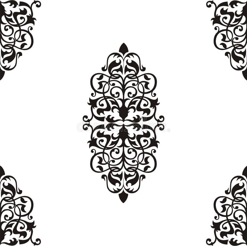 Seamless Baroque pattern stock vector. Illustration of leaf - 6035882