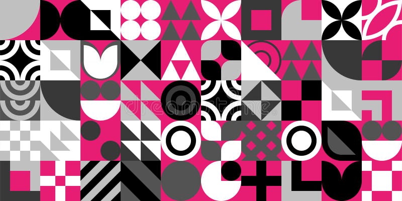 Seamless Bauhaus Abstract vector background royalty free illustration
