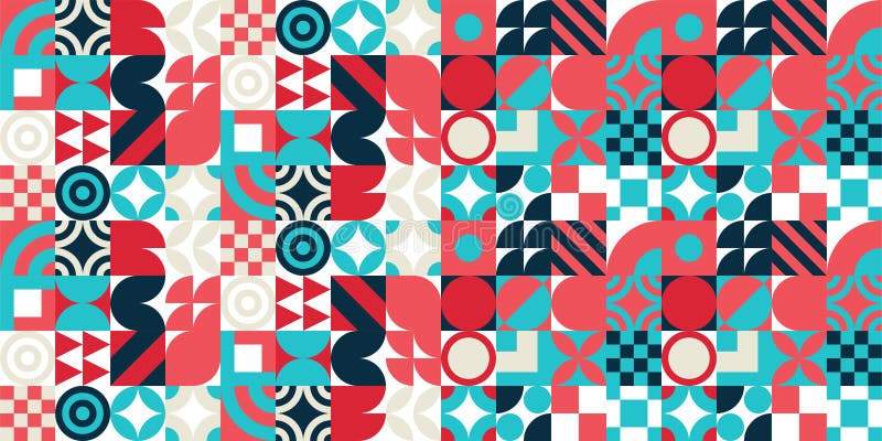 Seamless Bauhaus Abstract vector background vector illustration
