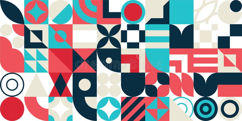 Seamless Bauhaus Abstract vector background stock illustration