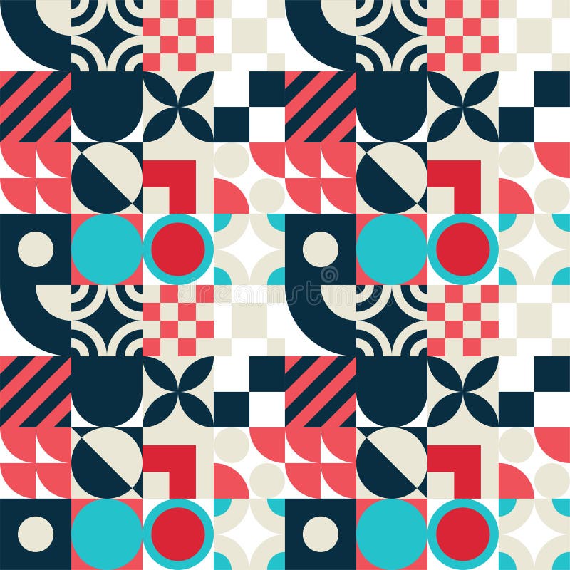 Seamless Bauhaus Abstract vector background royalty free illustration