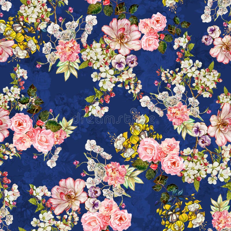 Seamless Beautiful Vintage Floral Pattern with Abstract Digital Floral