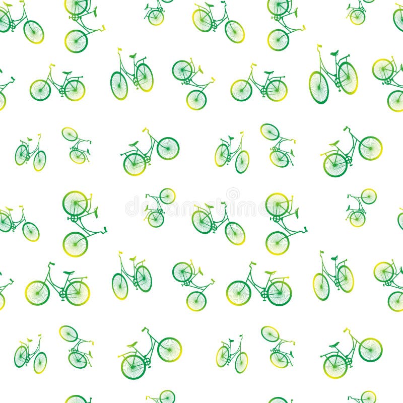 Seamless Bicycle Pattern. Stylish Sporty Print. Vector Illustration ...