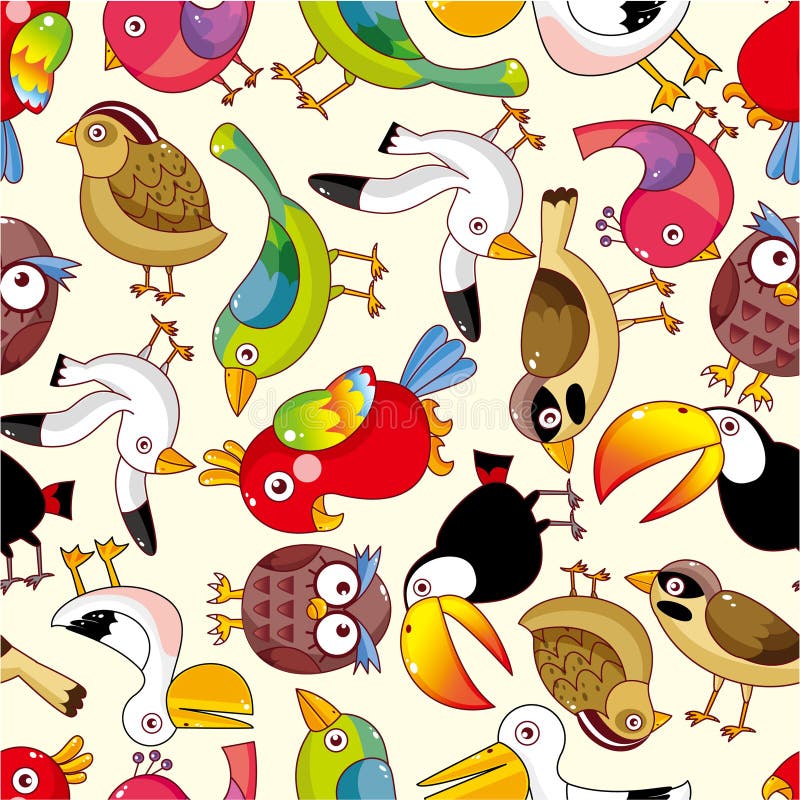 Seamless bird pattern vector illustration