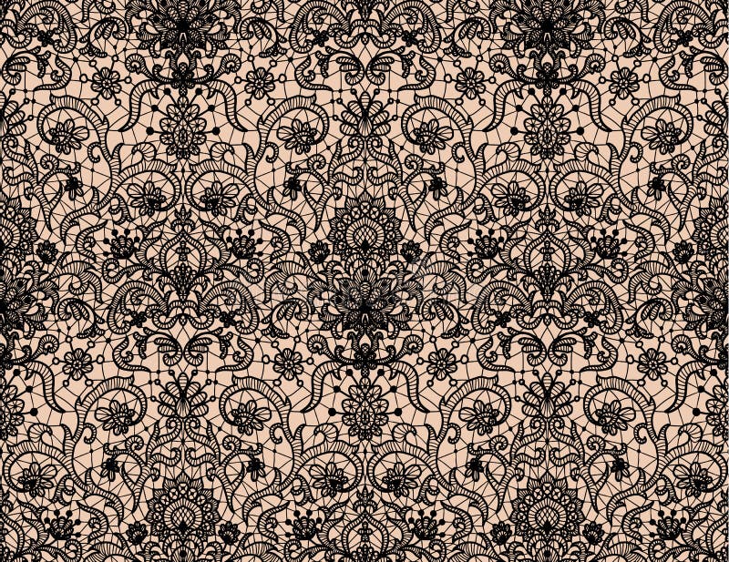 Black Seamless Lace Pattern Stock Vector - Illustration of loop, baroque:  26567798