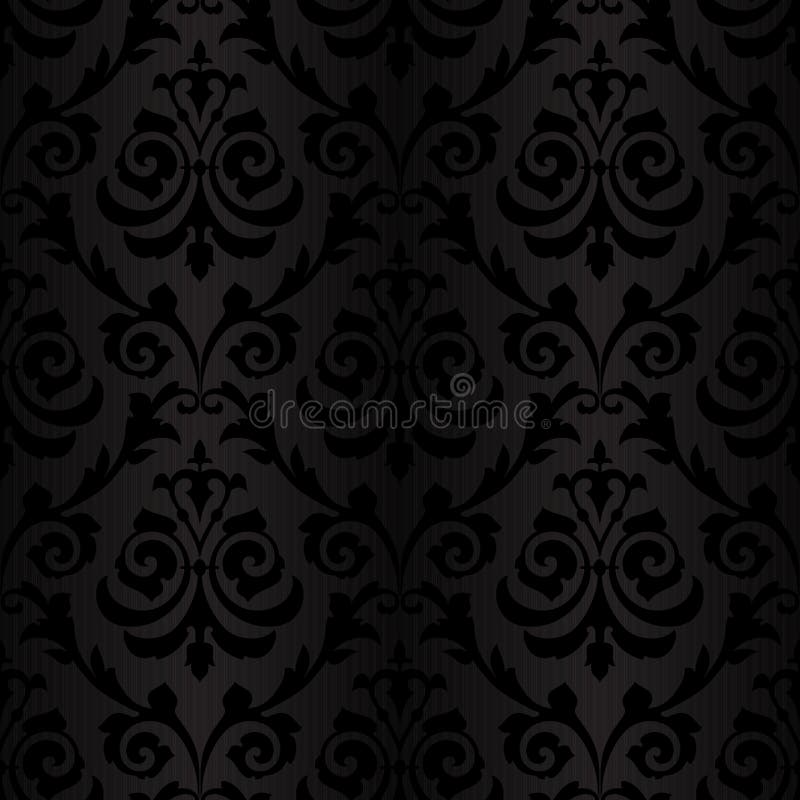 Seamless black silk wallpaper pattern