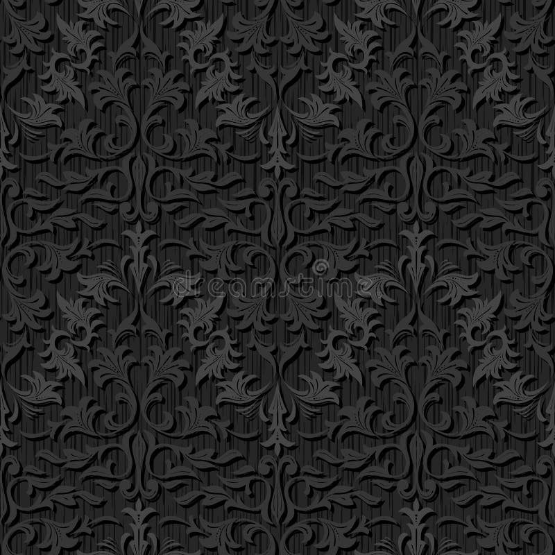 Seamless black silk wallpaper pattern