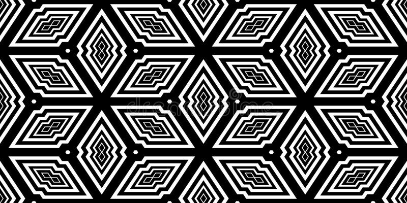 Seamless Black and White Geometric Pattern royalty free illustration